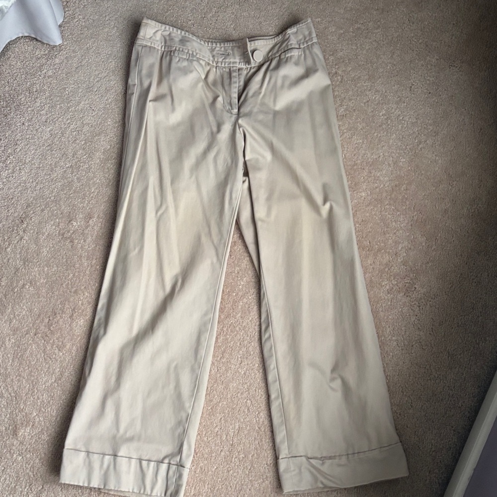 Ann Taylor LOFT Light Tan wide-leg Trouser pant